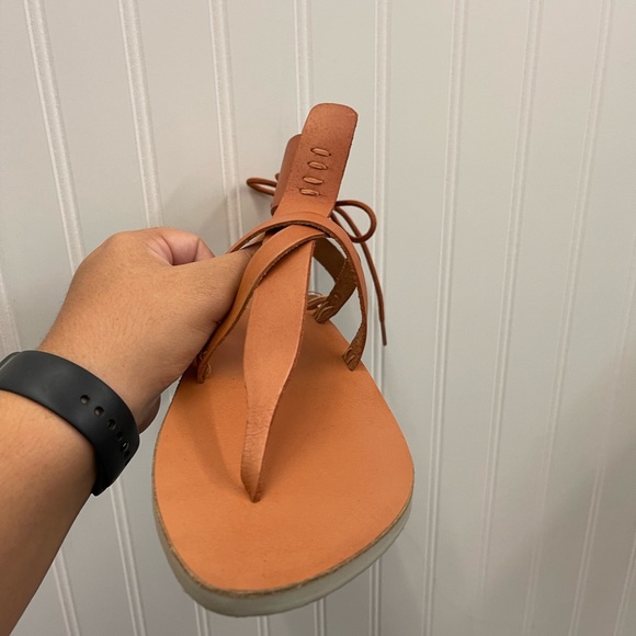 Free People Vacation Day Wrap Brown Leather Sandals Sz 38 - Picture 10 of 13